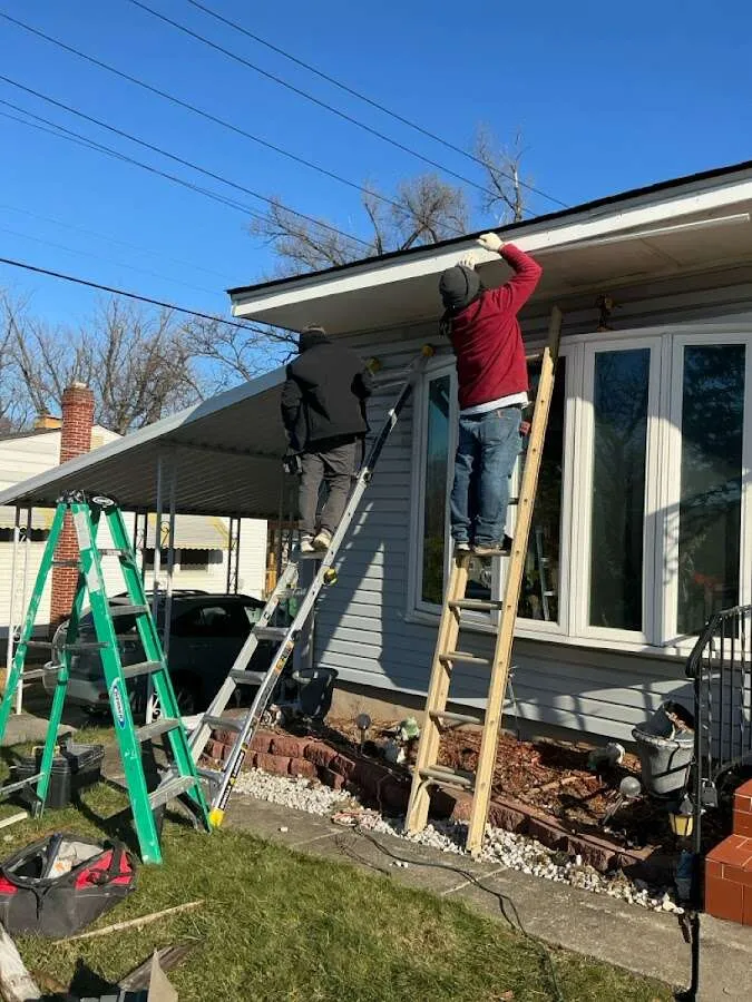 Restoration crew performing exterior repair in Lakeside